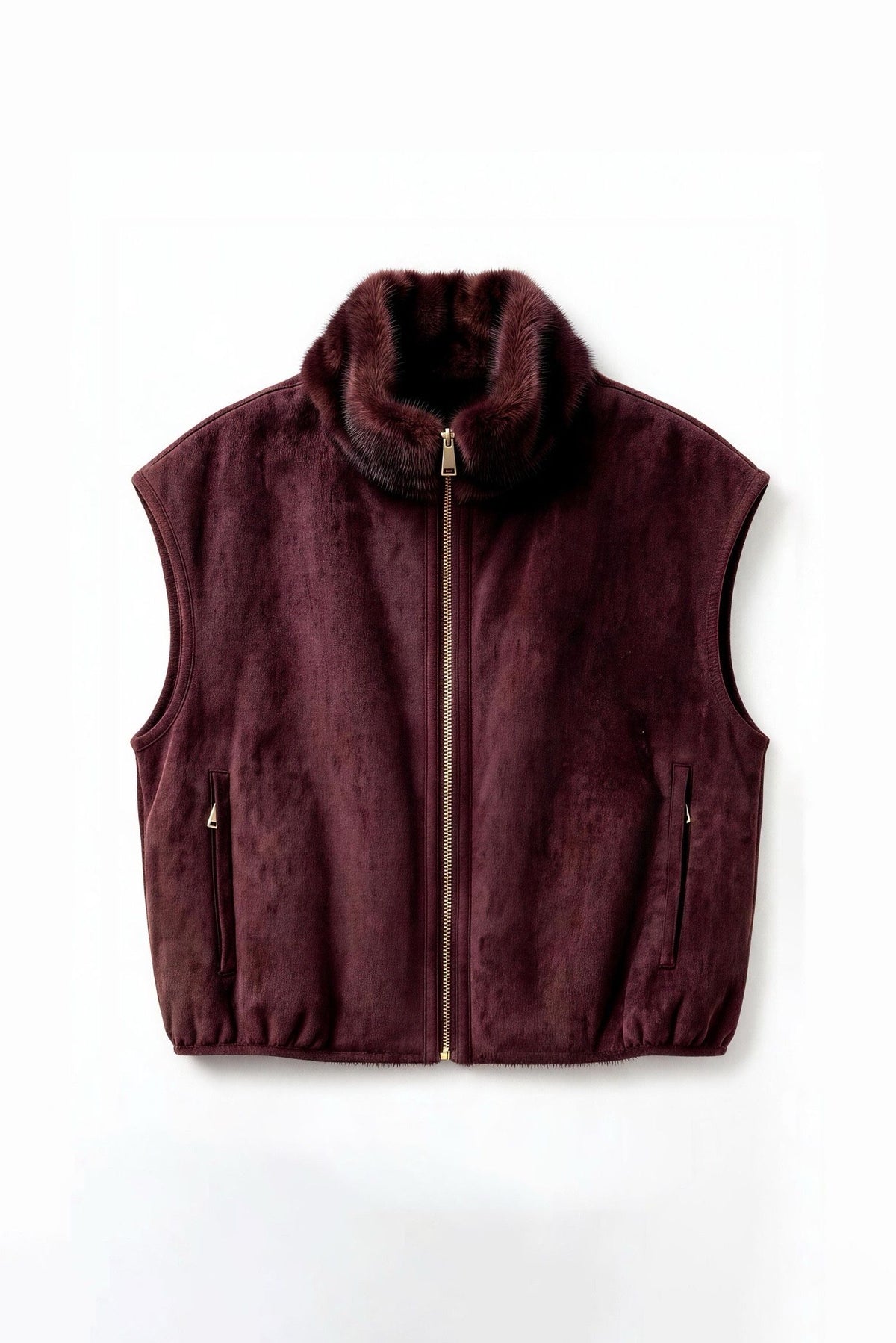 JA78 Wine Reversible Faux Suede Vest