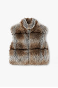JA84 Light Blue Tiered Faux Fur Vest