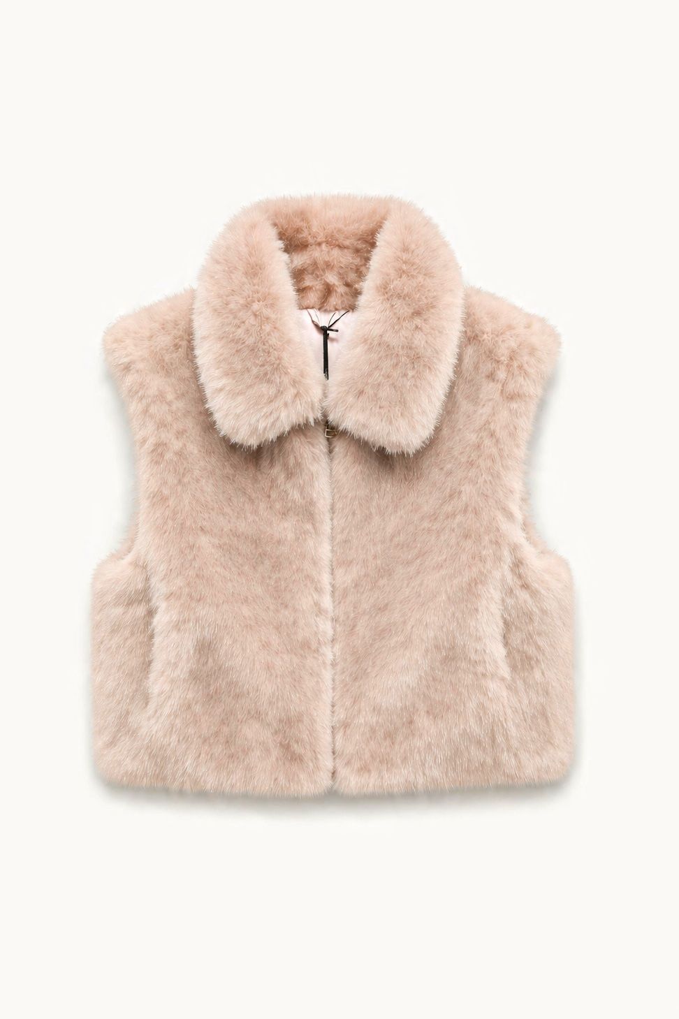 JA93 Pink Collared Faux Fur Vest