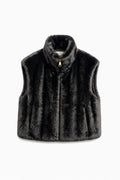 JA103 Black Faux Mink Vest