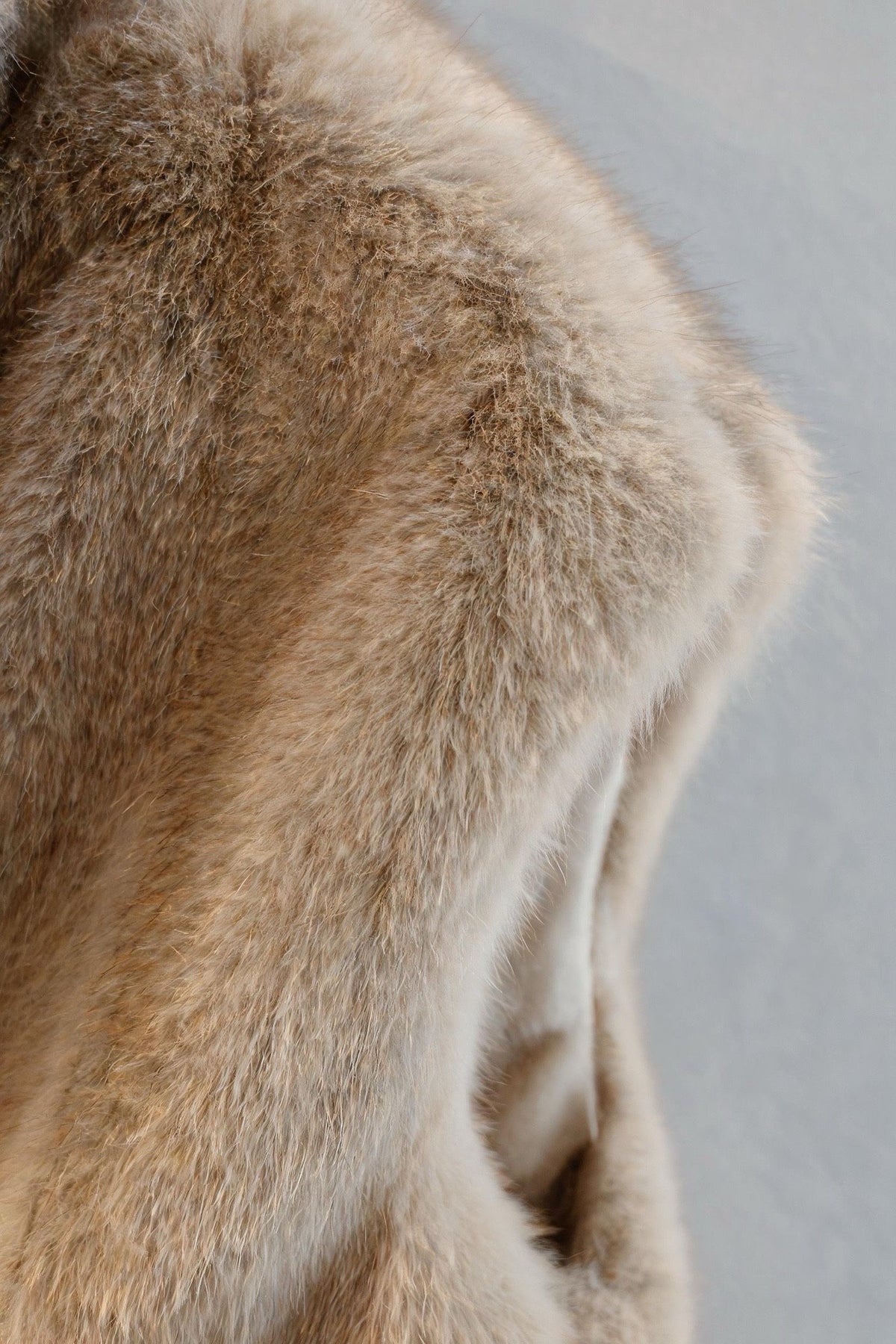 JA104 Beige Faux Mink Vest
