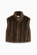 JA106 Brown Faux Mink Vest
