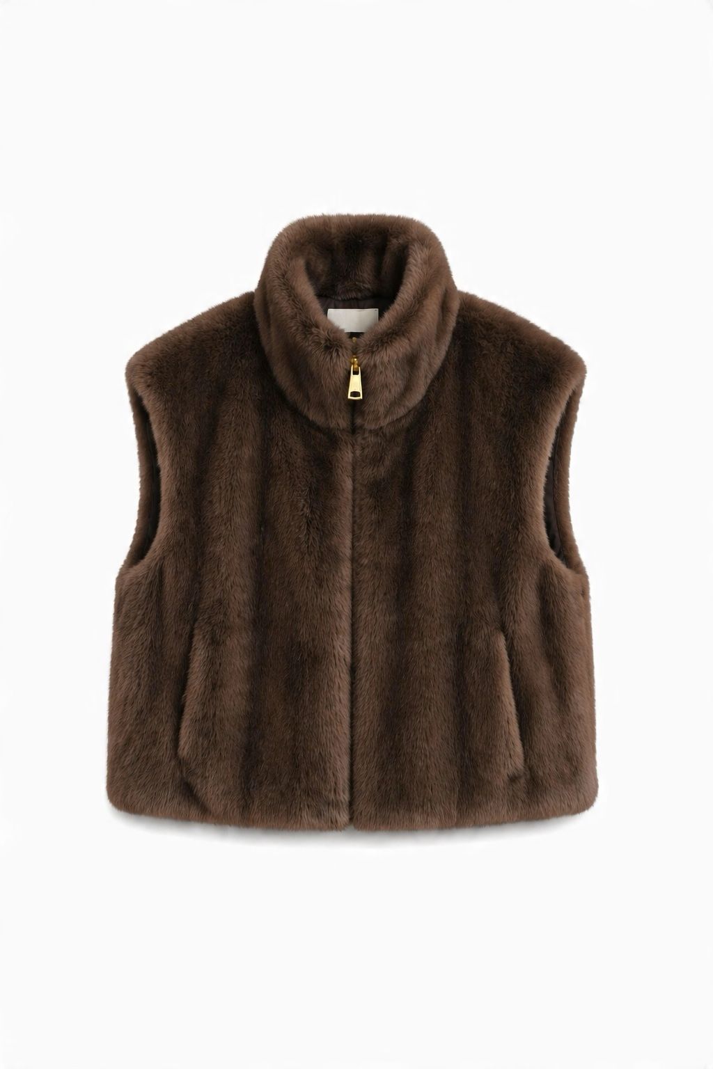 JA106 Brown Faux Mink Vest