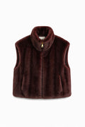 JA107 Burgundy Faux Mink Vest