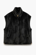 JA108 Black Faux Mink Vest