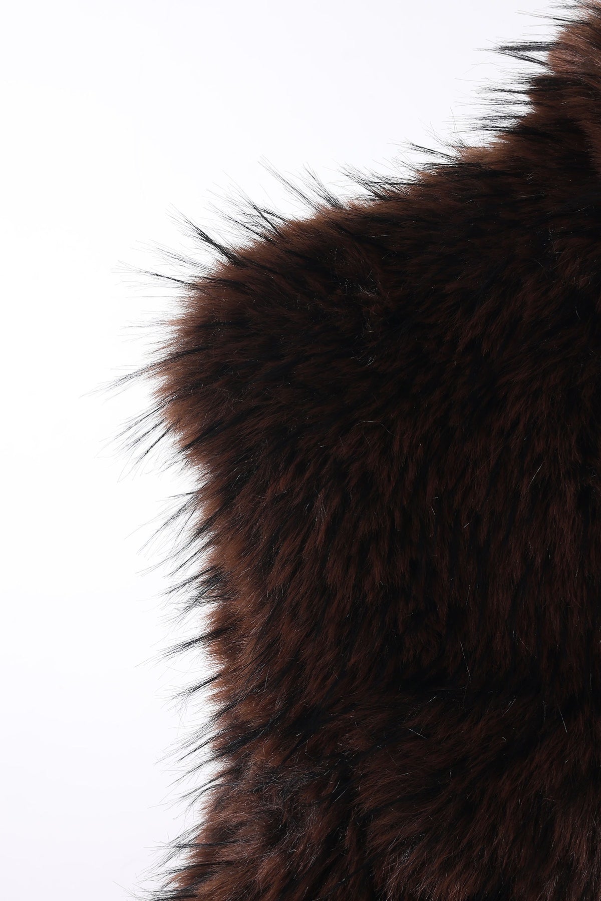 JA116 Brown Faux Fox Fur Vest