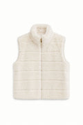 JA120 White Ribbed Faux Mink Vest
