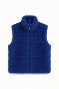 JA125 Royal Blue Ribbed Faux Mink Vest