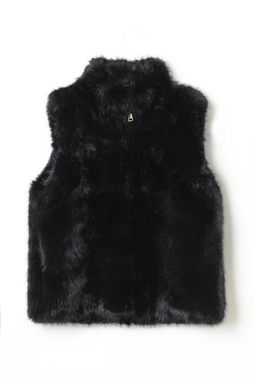 JA130 Black Faux Fur Vest