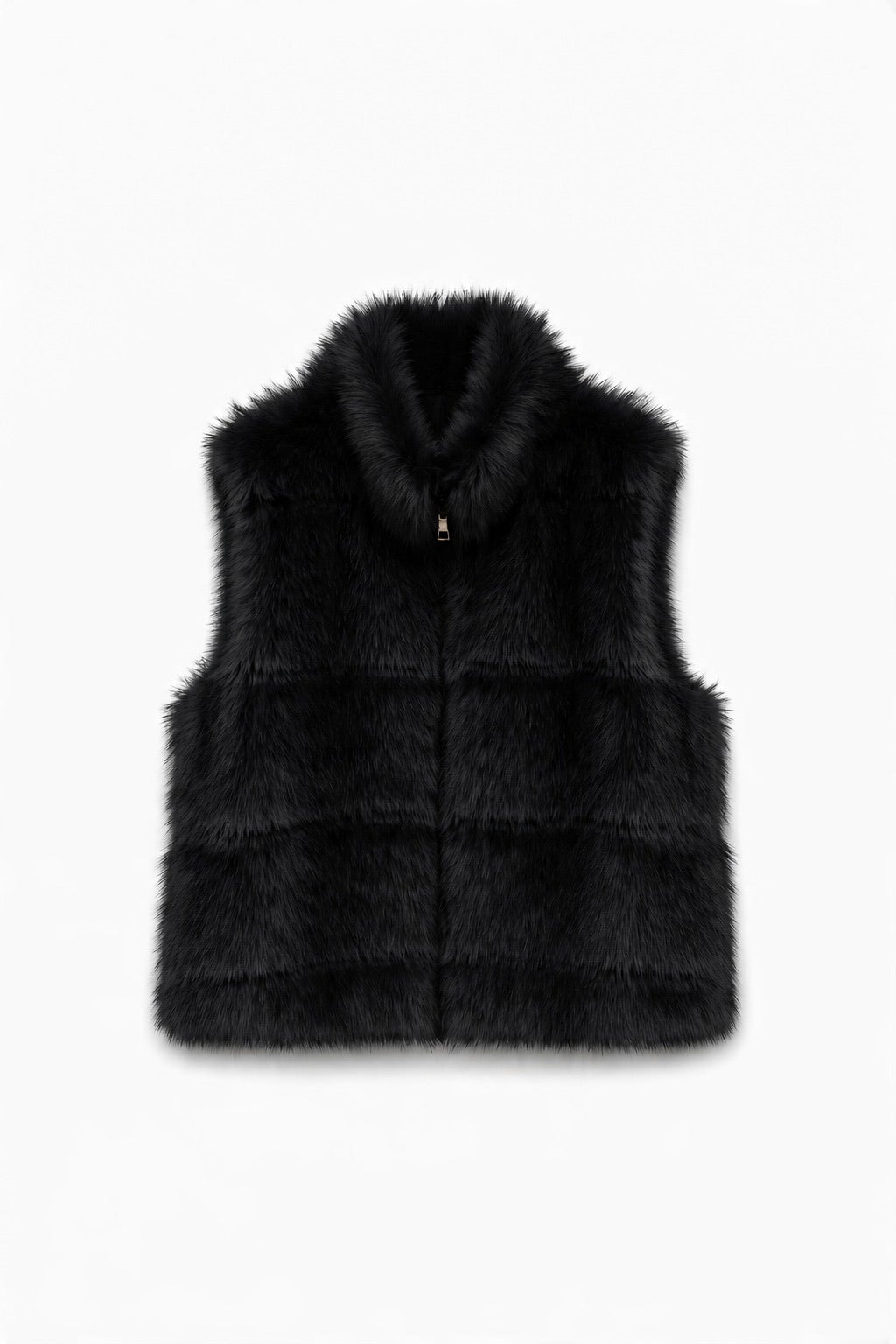 JA134 Black Faux Mink Vest