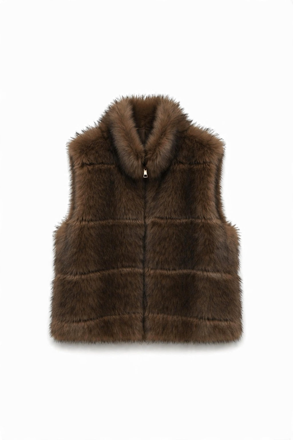 JA136 Brown Faux Mink Vest