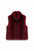 JA138 Wine Faux Mink Vest