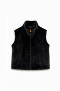 JA139 Black Faux Mink Vest