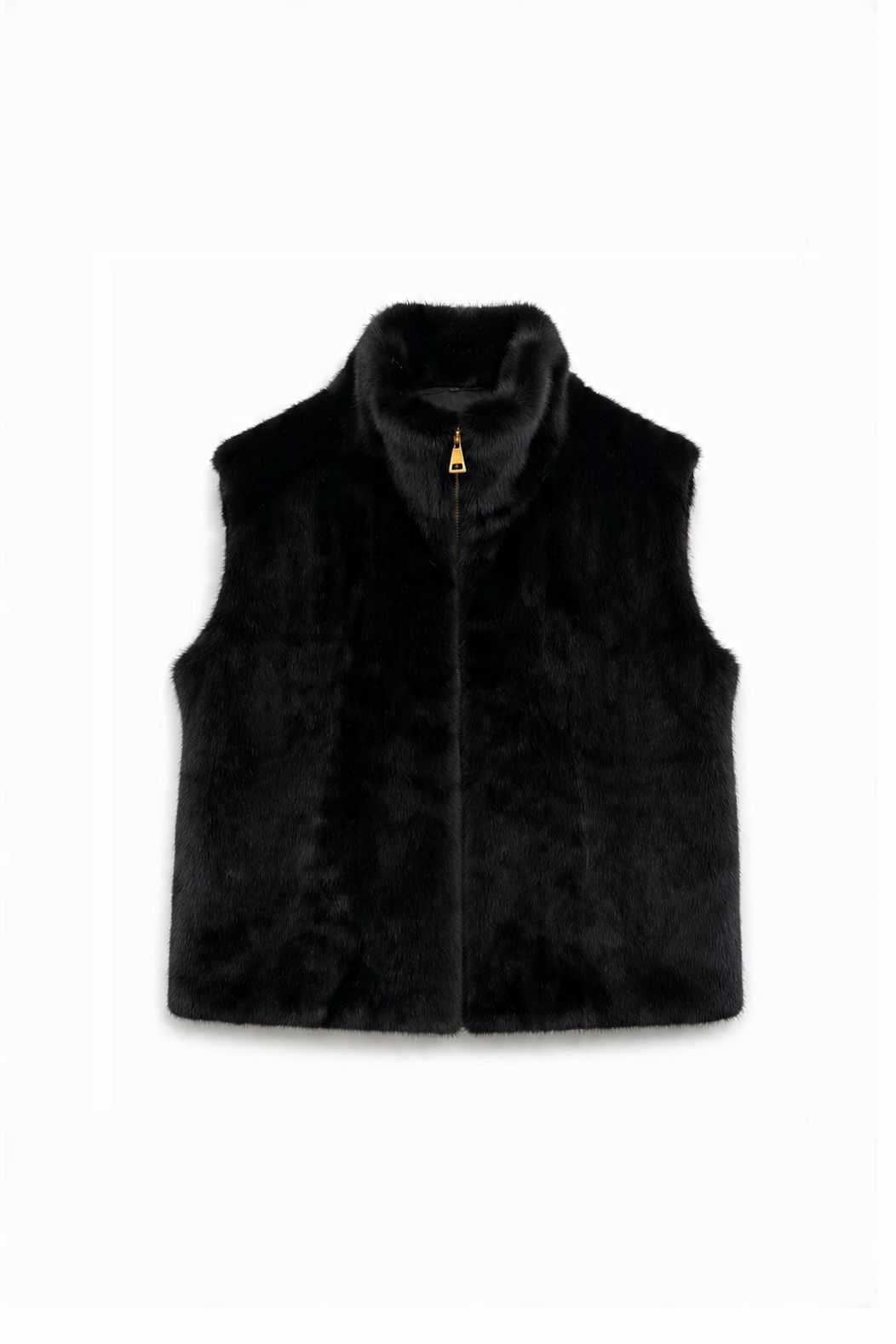 JA139 Black Faux Mink Vest