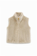 JA140 Beige Faux Mink Vest