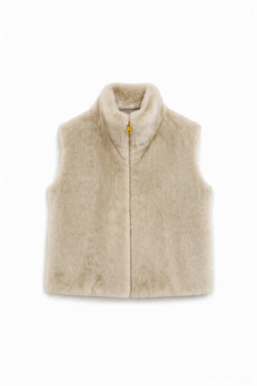 JA140 Beige Faux Mink Vest