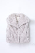 JA149 Light Gray Wide Collar Faux Fur Vest