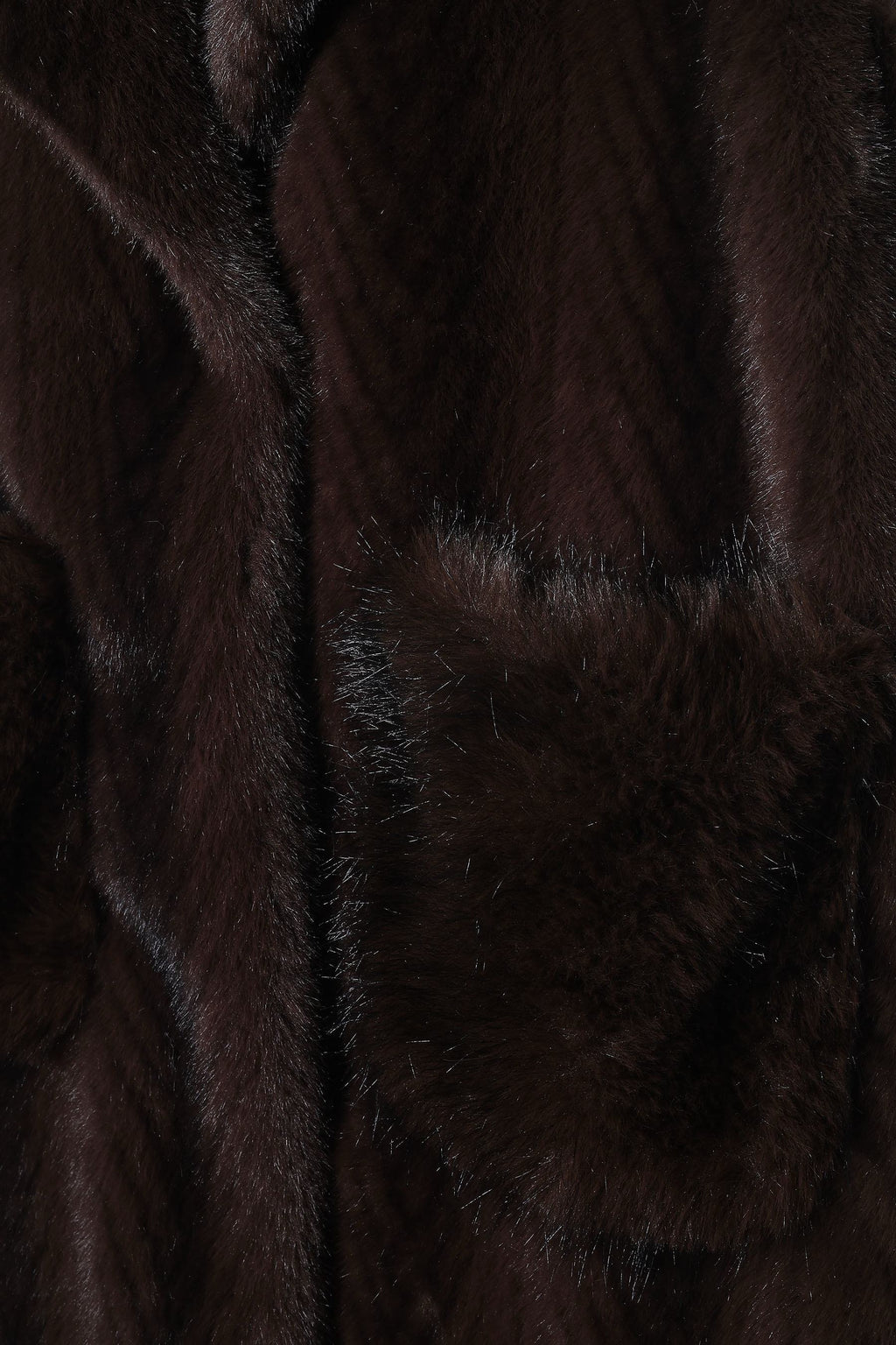 JA155 Brown Long Faux Mink Vest