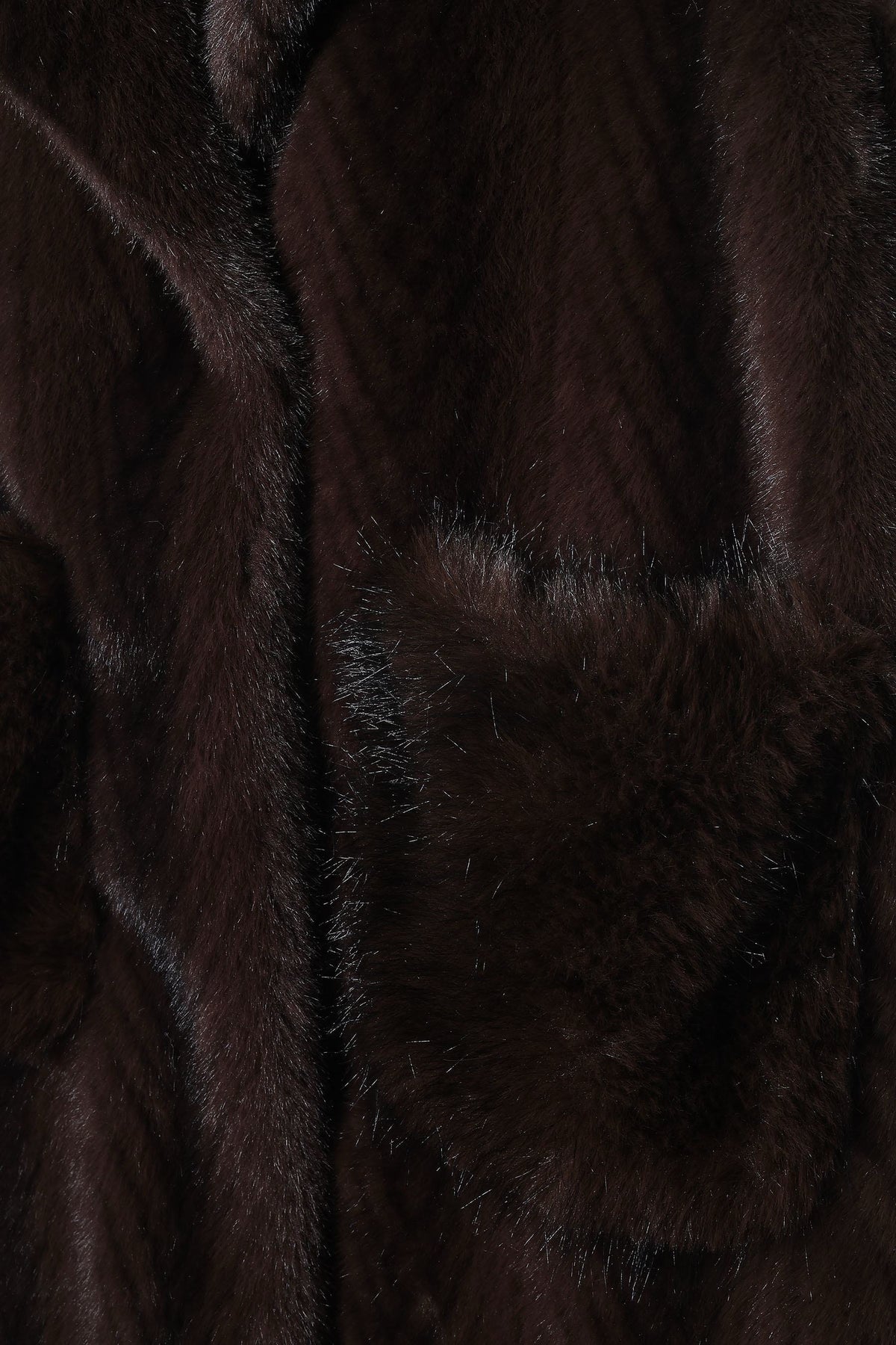 JA155 Brown Long Faux Mink Vest