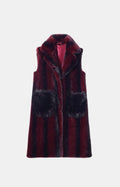 JA156 Red Long Faux Mink Vest