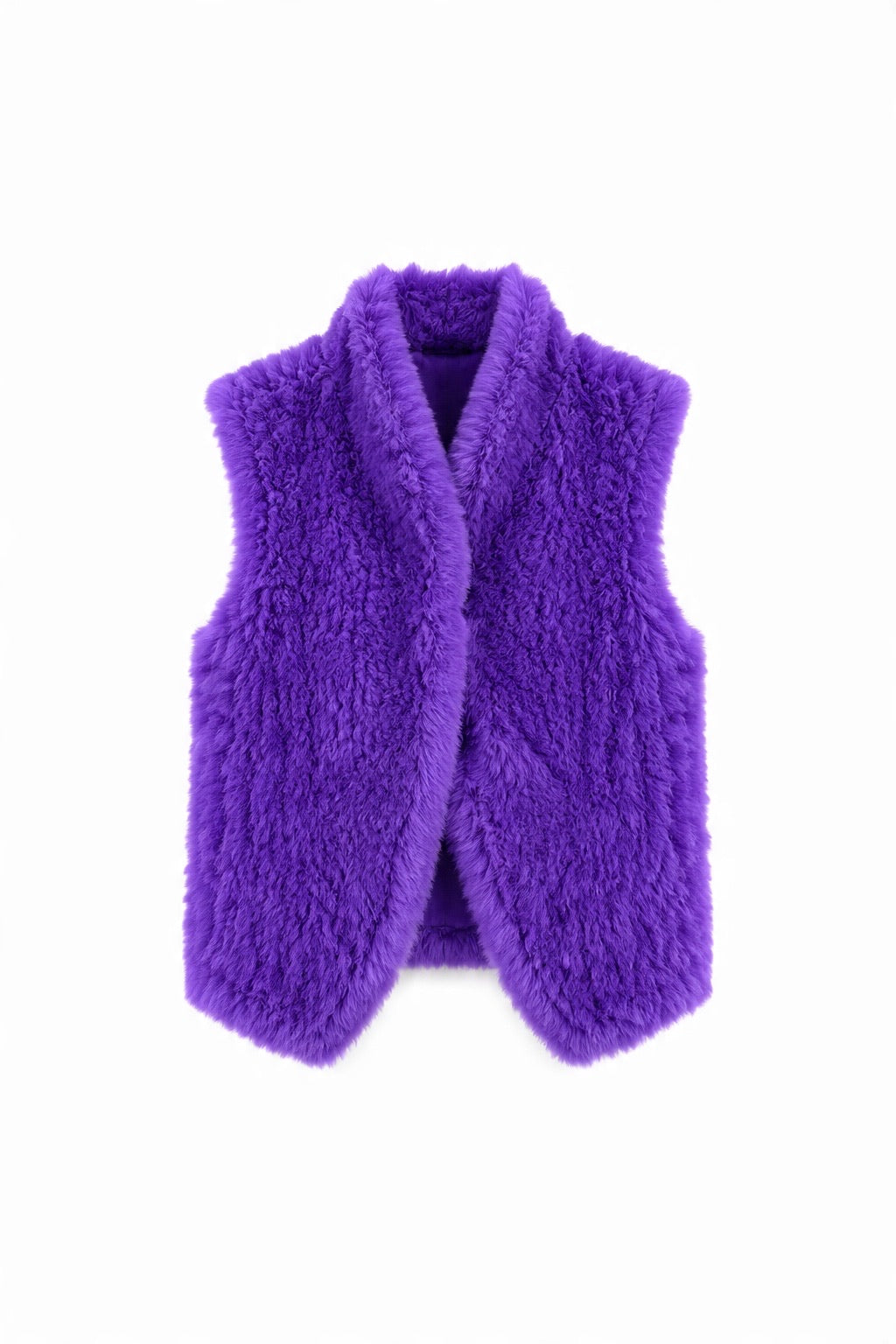 JA173 Purple Curly Faux Fur Vest