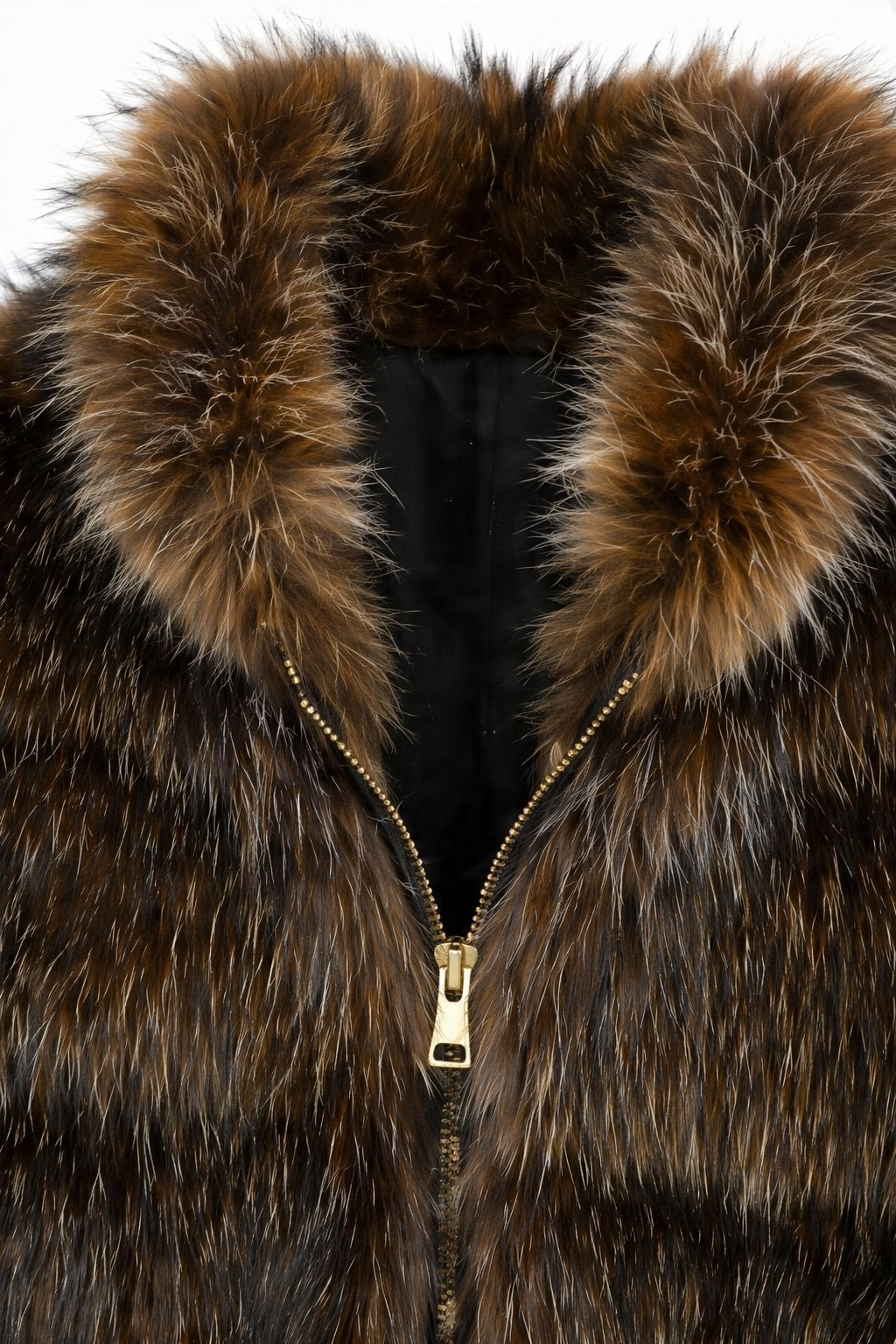 JA39 Brown Tiered Faux Fur Vest