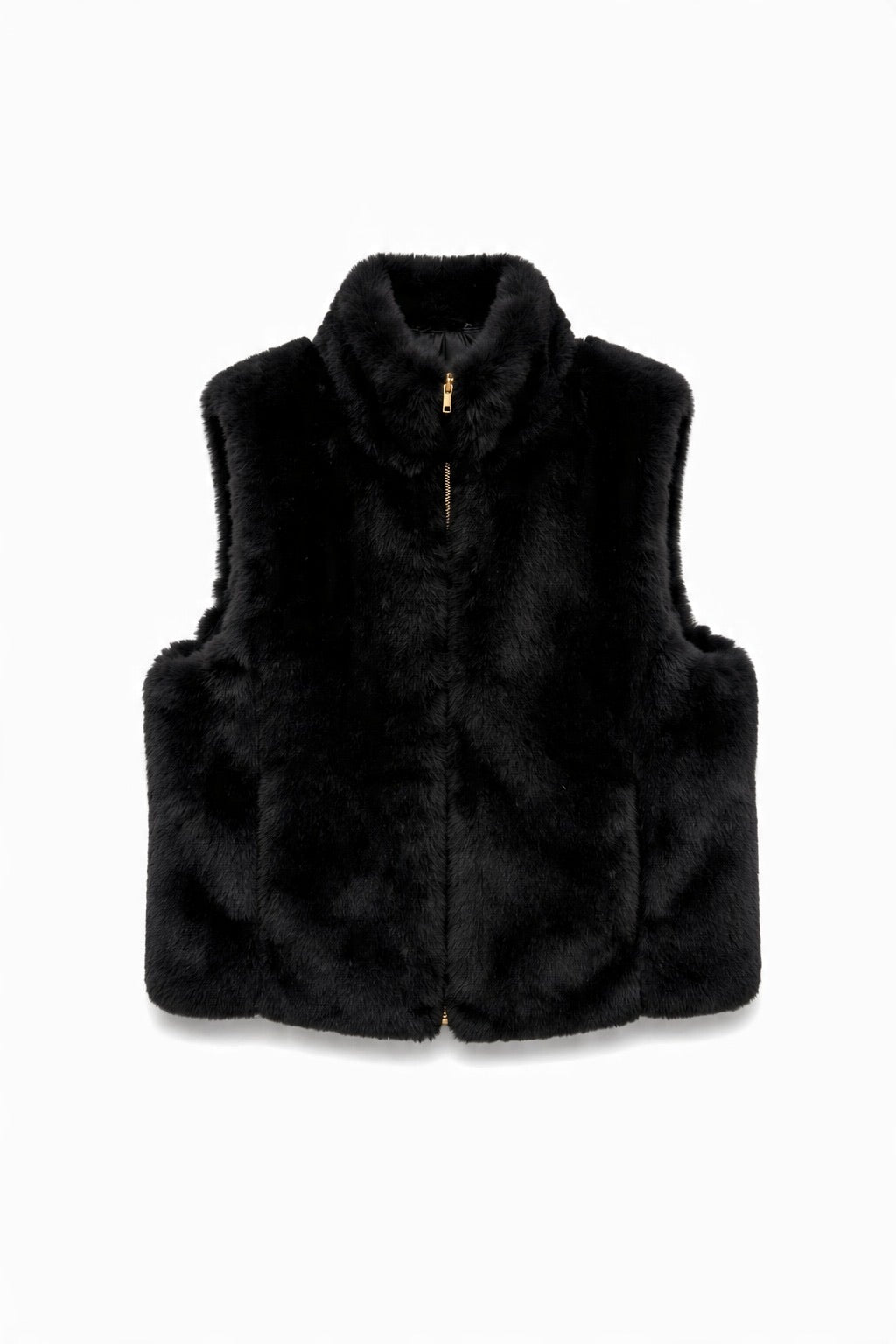 JA40 Black Reversible Faux Fur Vest