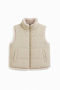 JA41 Beige Reversible Faux Fur Vest
