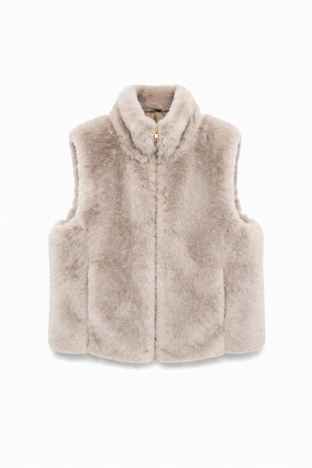 JA41 Beige Reversible Faux Fur Vest