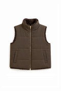 JA43 Dark Brown Reversible Faux Fur Vest