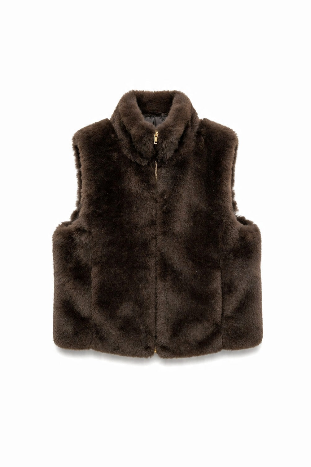 JA43 Dark Brown Reversible Faux Fur Vest