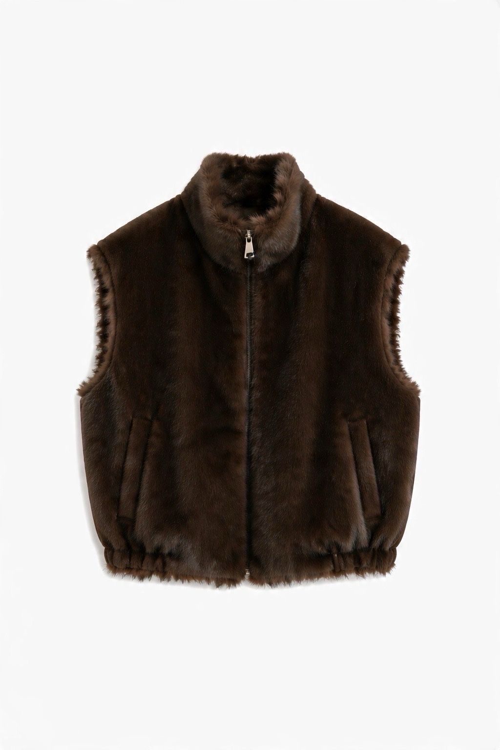 JA45 Brown Reversible Faux Leather Vest