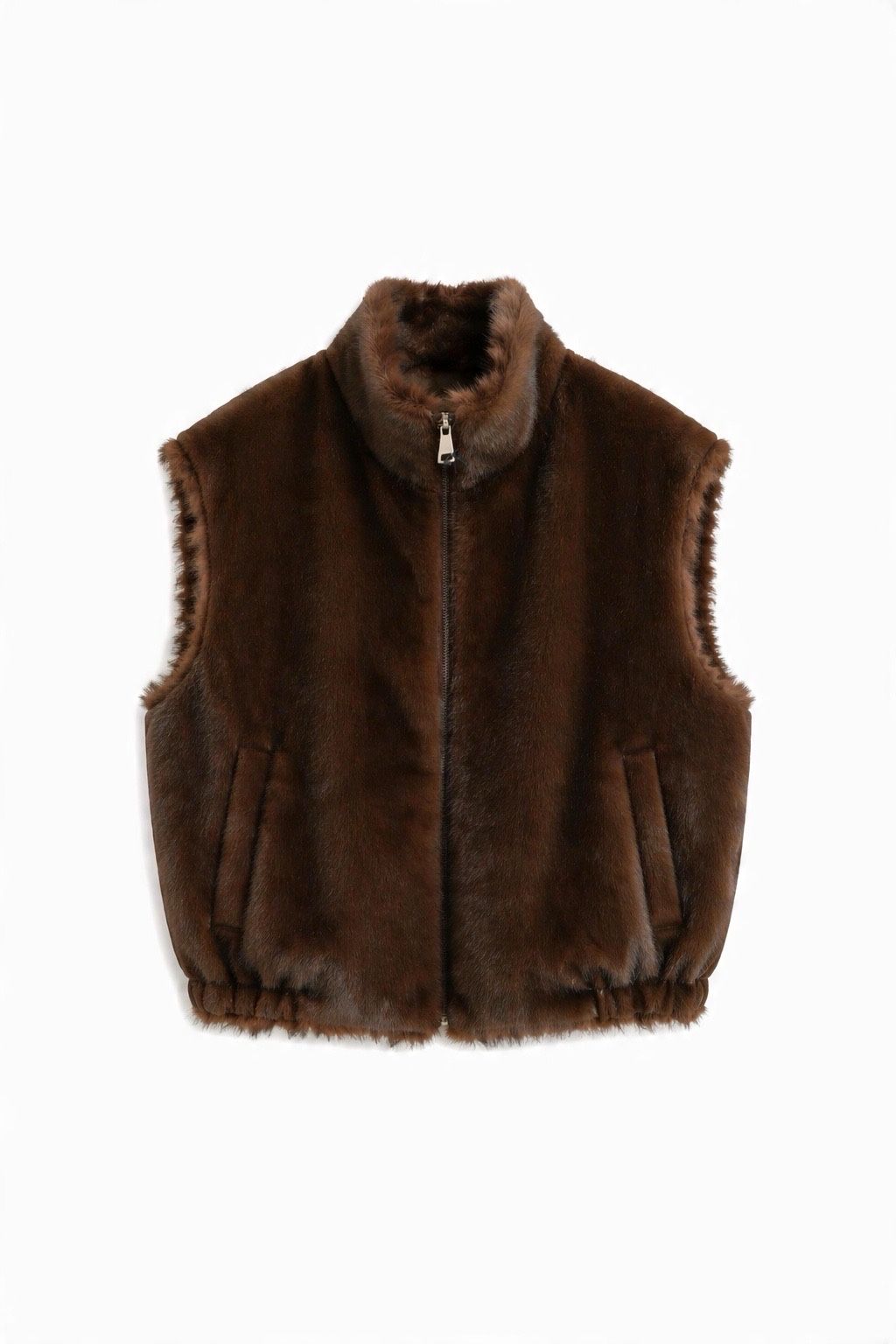 JA46 Light Brown Reversible Faux Leather Vest