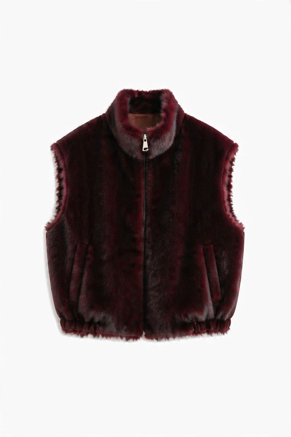 JA47 Wine Reversible Faux Leather Vest