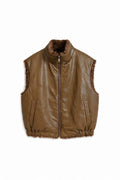 JA48 Olive Reversible Faux Leather Vest