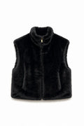 JA49 Black Faux Mink Vest