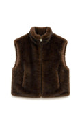 JA52 Brown Faux Mink Vest