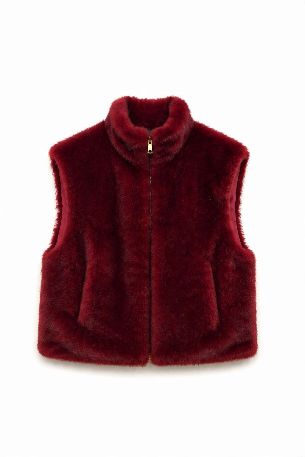 JA53 Red Faux Mink Vest
