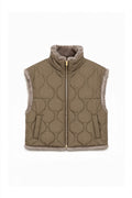 JA58 Taupe Reversible Faux Mink Vest