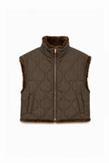 JA59 Brown Reversible Faux Mink Vest