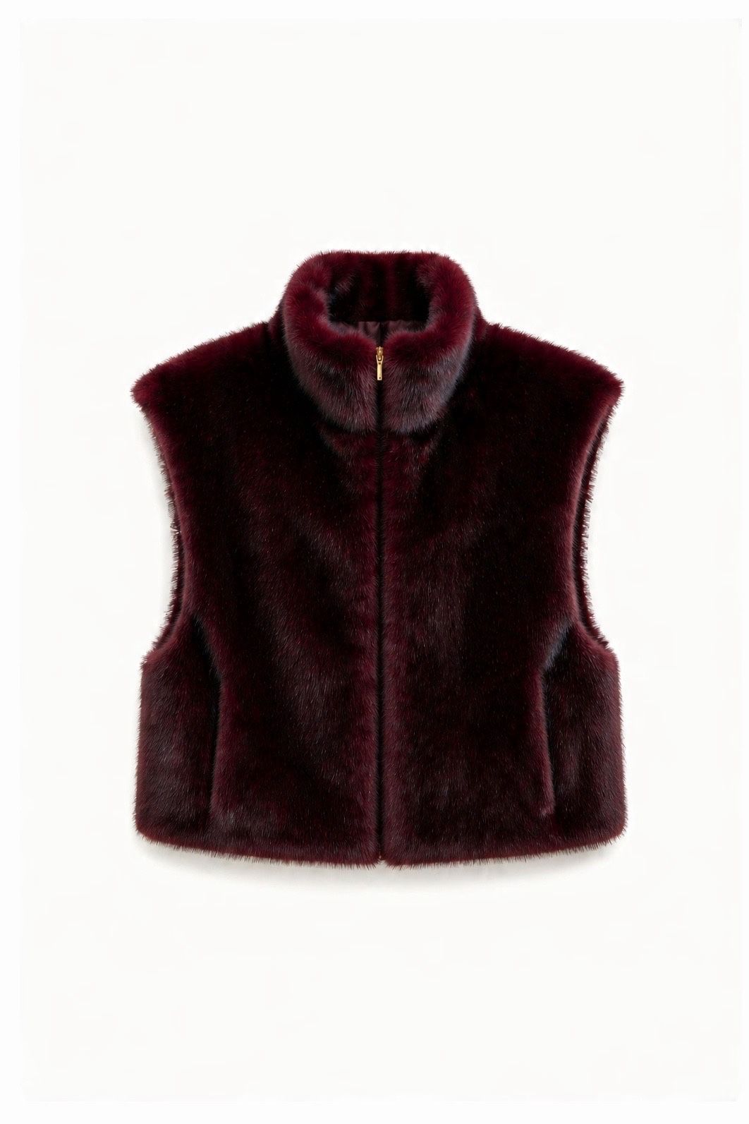 JA60 Wine Reversible Faux Mink Vest