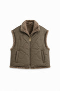 JA64 Taupe Reversible Faux Mink Vest