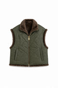 JA67 Olive Reversible Faux Mink Vest