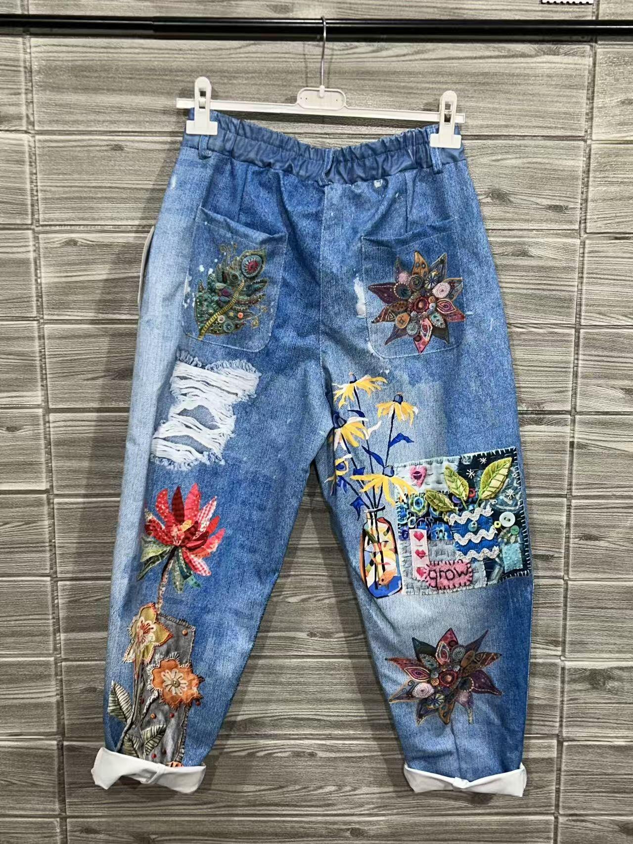 ZOPJBJ Printed Jeans Jeans