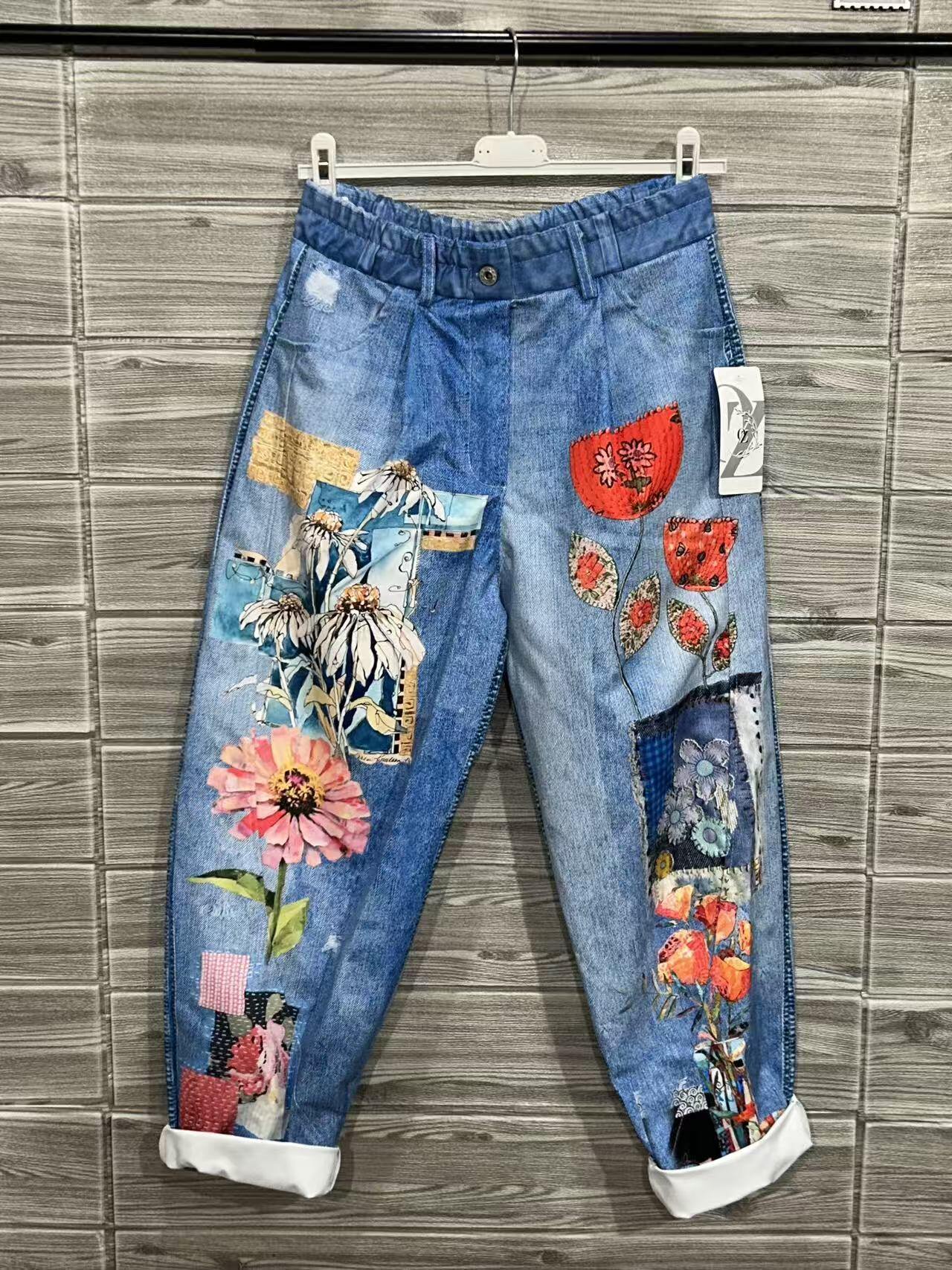 ZOPJBJ Printed Jeans Jeans