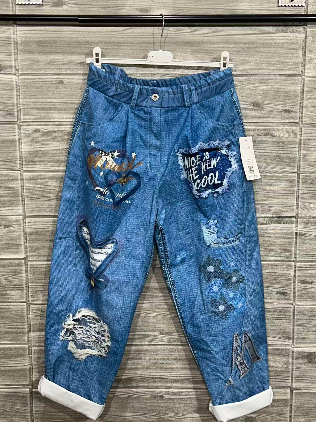 ZOPJDJ Printed Jeans Jeans