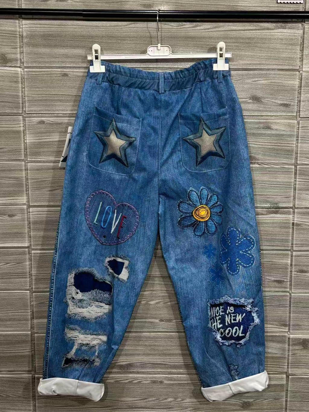 ZOPJDJ Printed Jeans Jeans