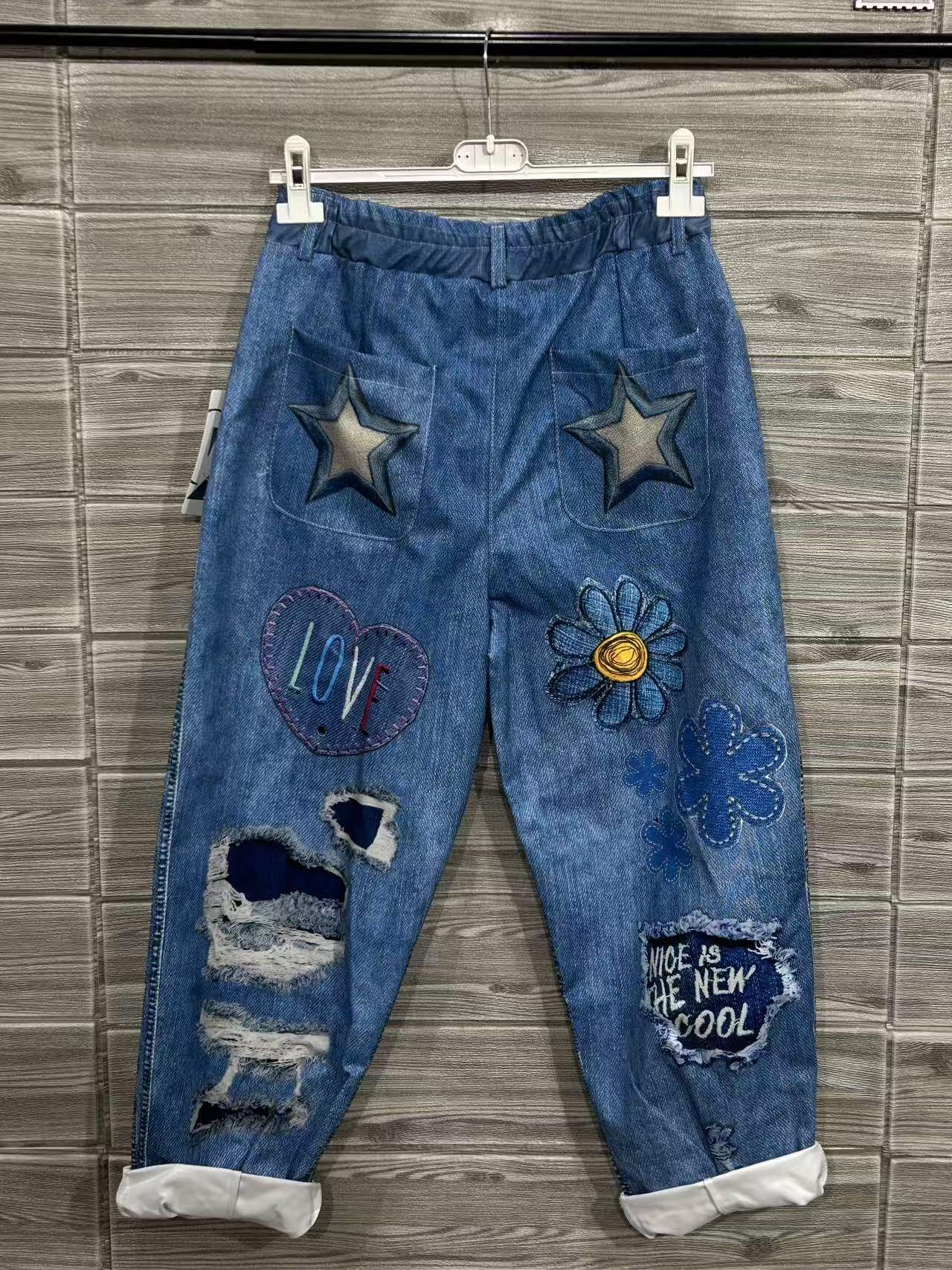 ZOPJDJ Printed Jeans Jeans
