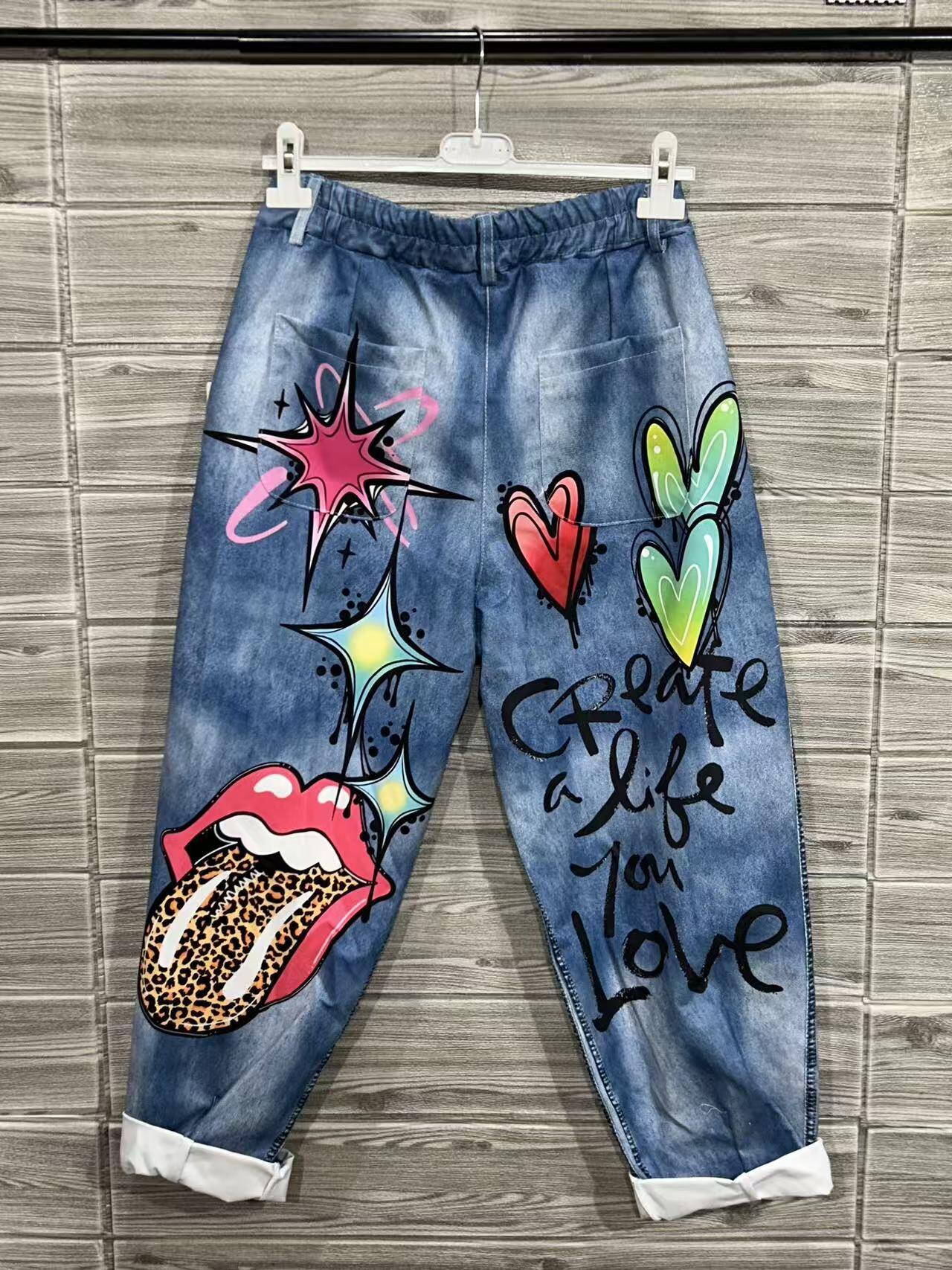 ZOPJAJ Printed Jeans Jeans