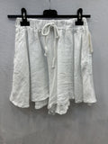 100% Linen Shorts White